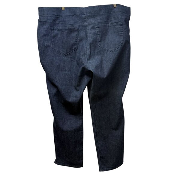 NYDJ Ankle Jeans Plus Size 22W Blue Stretch Dark Denim Lift Tuck Pull on - Picture 6 of 12